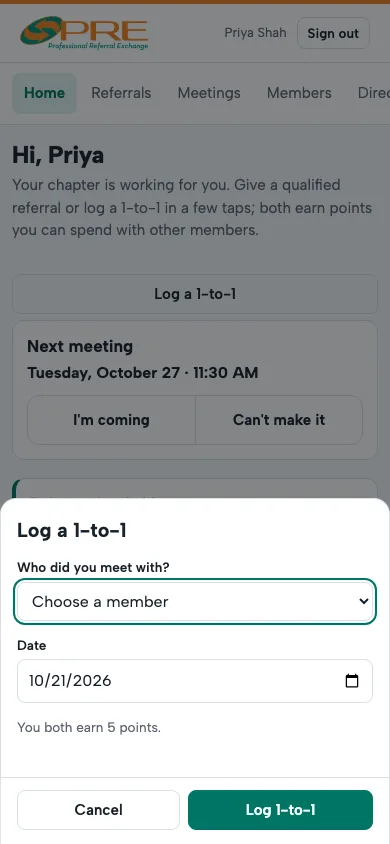 Log a 1-to-1