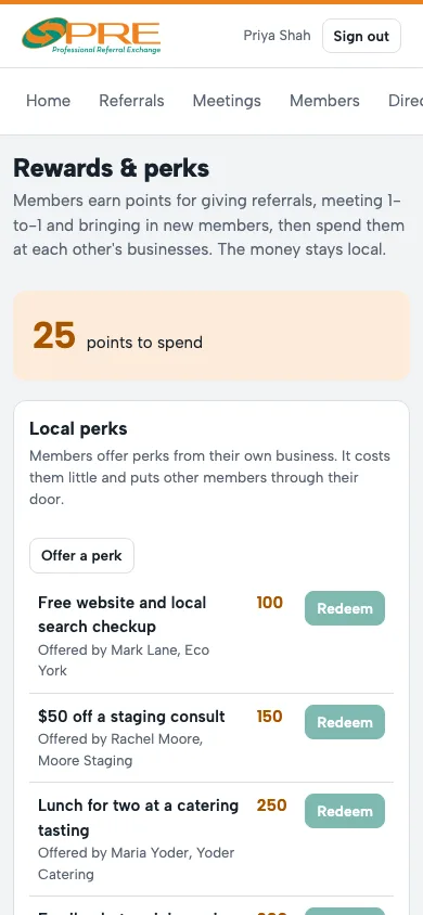 Rewards & perks with your points and local perks